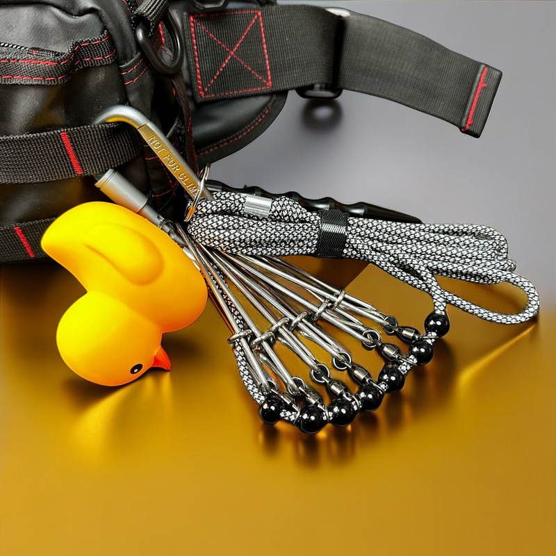 小孟路亚 便携活鱼扣活鱼锁养鱼器4MM9芯304不锈钢防跑鱼防缠绕轻