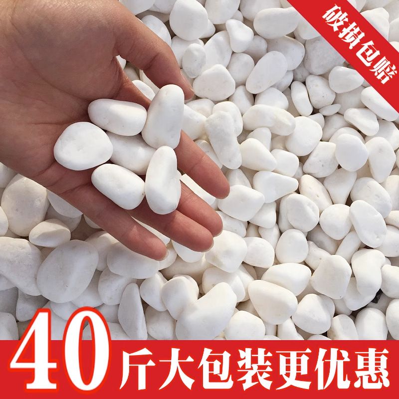 40斤白色石子石头大鹅卵石庭院铺路铺地小白石花园造景景观子