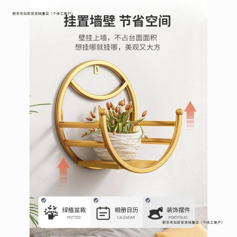 墙上花架壁挂免打孔阳台墙壁花盆架餐厅墙面置物架铁艺花篮绿萝架