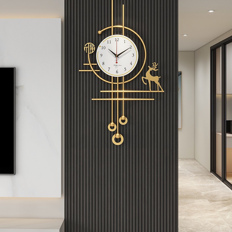 网红客厅挂钟2025新款现代简约静音钟表栅格挂钟现代家用钟表