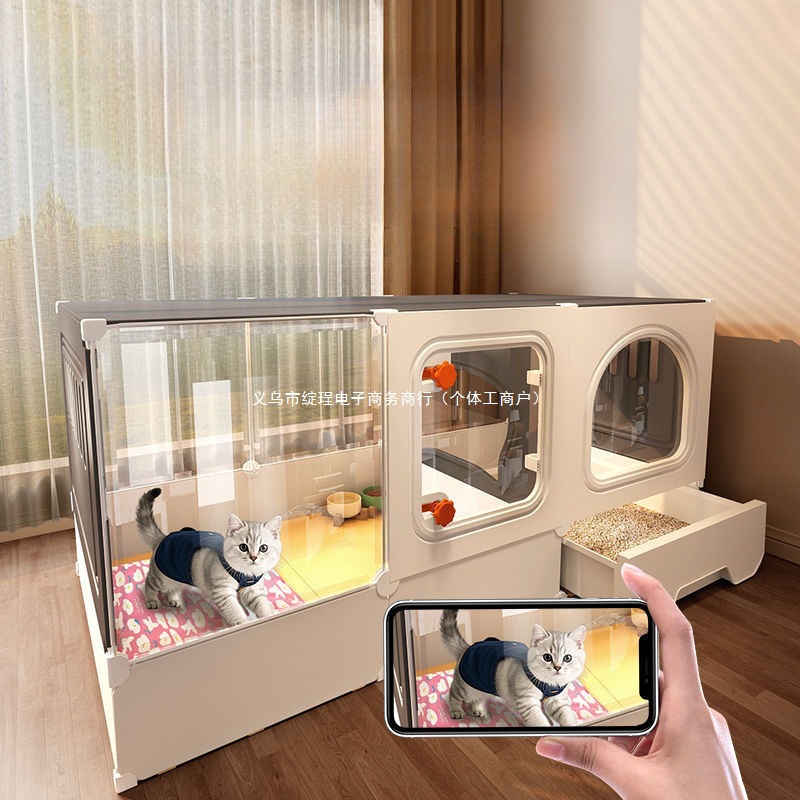 加高猫别墅猫砂盆厕所一体自由空间一室一厅一卫家用室内猫笼
