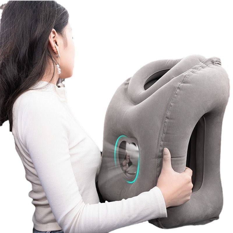 充气枕头便携旅行趴睡枕坐车睡觉神器办公室学生午休长途飞机抱枕