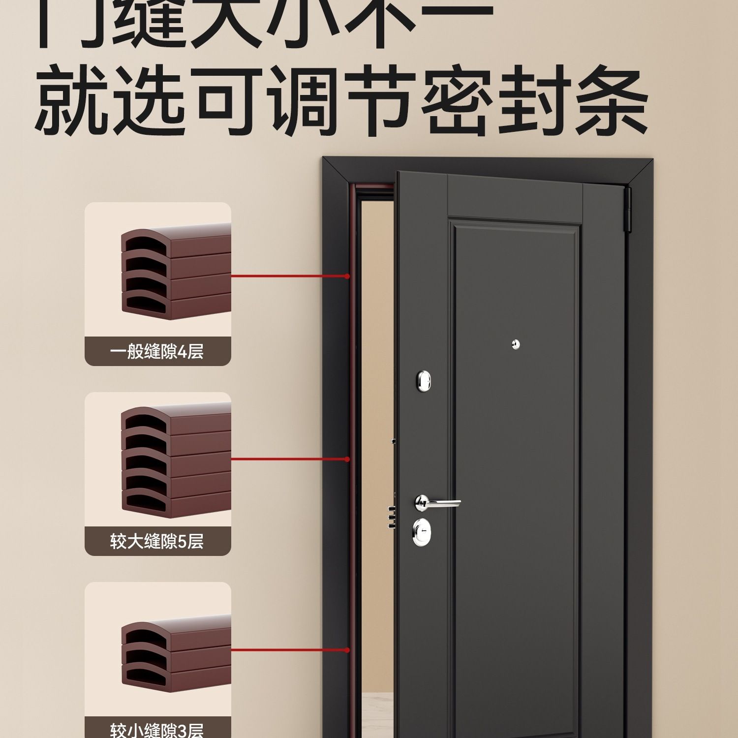 门缝密封条窗户密封胶条防盗门进入户门房门隔音挡风静音门贴
