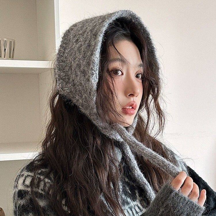 灰色针织毛线耳罩女2025年秋冬季新款保暖耳套护耳加厚防寒耳捂子