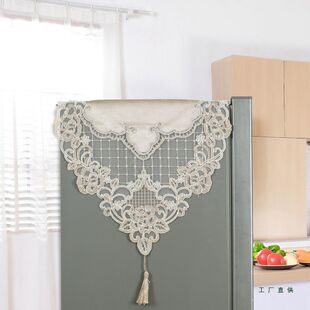 欧式冰箱盖布茶几电视柜餐桌丝绒绣花盖巾洗衣机防水多功能防尘布