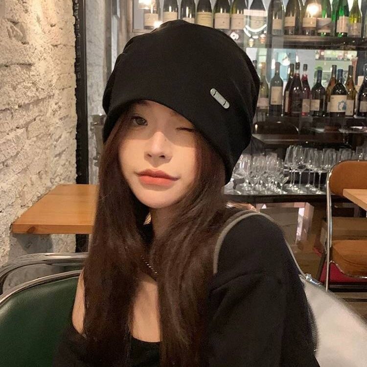堆堆帽女秋季新款冷帽美式辣妹包头帽空调防风月子帽大头围防乱发