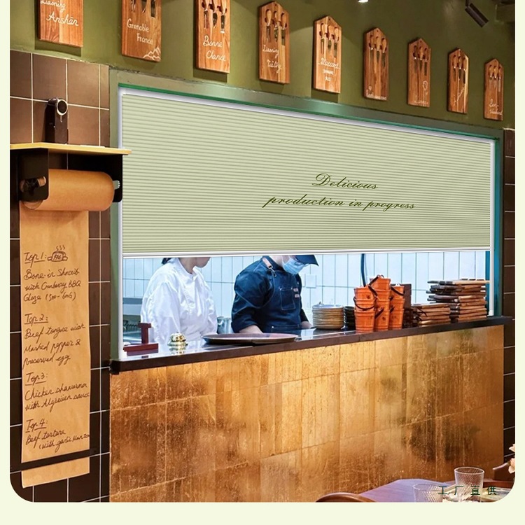出餐口推拉窗传菜口遮挡出菜口外卖窗口推拉门饭店挡风帘子厨房