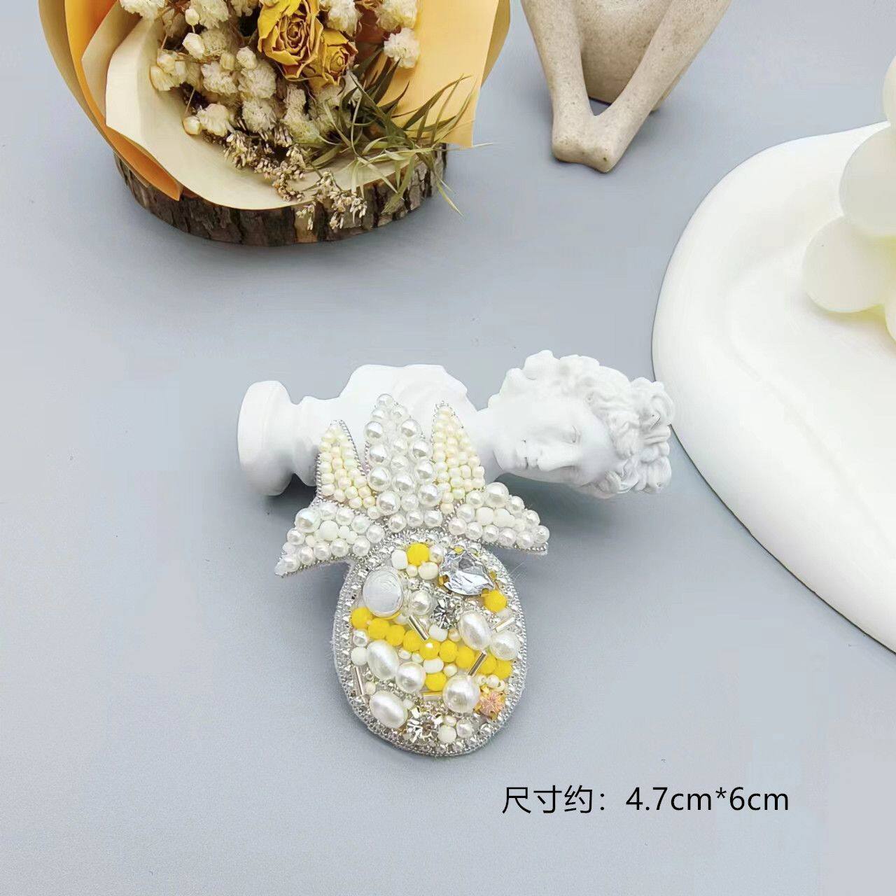 印度丝法式刺绣水果椰树钉珠重手工缝布贴补丁洞服装辅料装饰配件