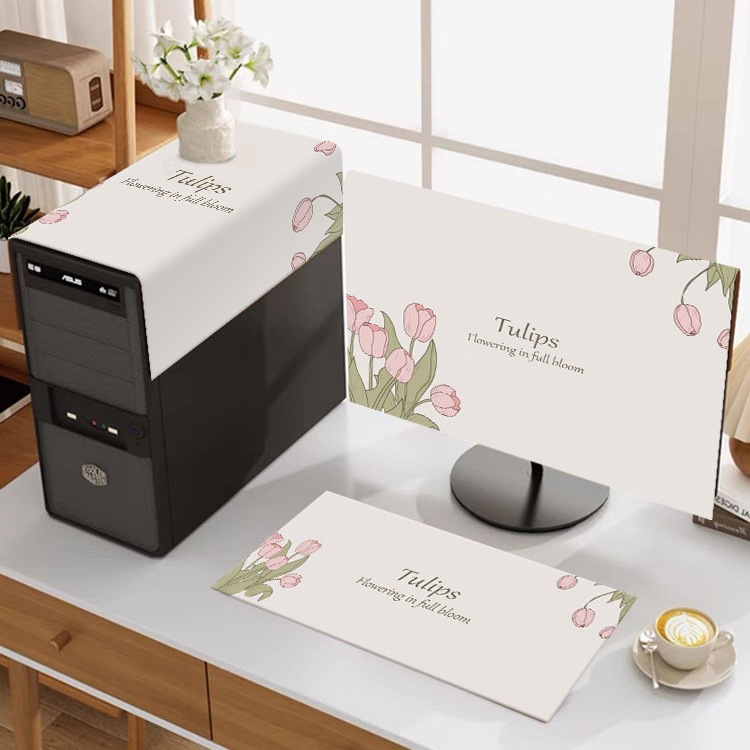 台式电脑防尘罩盖布主机显示器键盘全包三件套电脑保护套新款盖巾