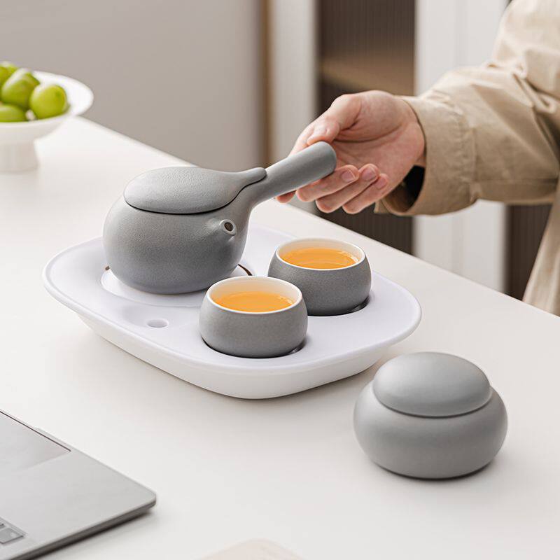 全季酒店茶具5.0同款套装日式家用现代侧把茶壶简约旅行功夫茶具