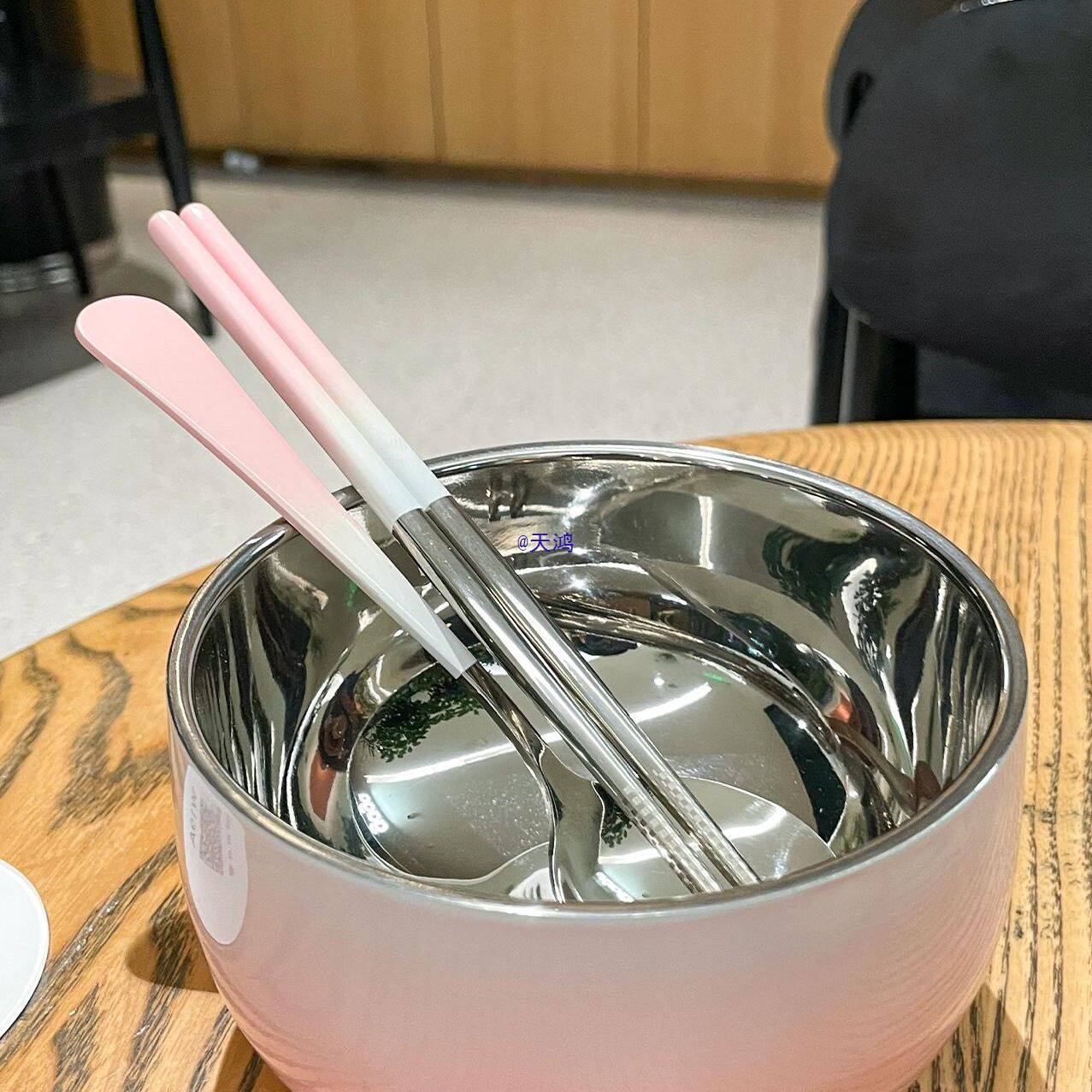 【老板娘自用颜值款】304不锈钢碗家用渐变色饭碗食品级双层防烫