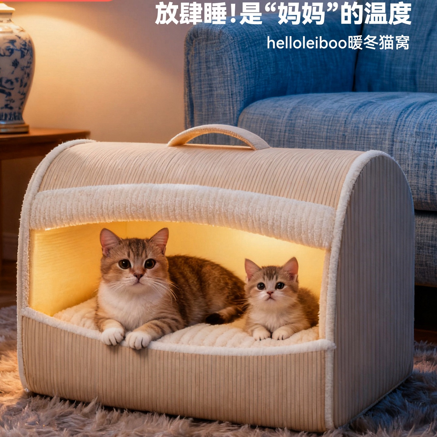 猫窝冬加厚冬季保暖半封闭式可拆洗冬日猫咪安全感睡窝四季通用床
