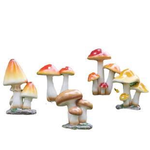 仿真蘑菇摆件树脂工艺品户外别墅庭院装饰品园林花园草坪造景