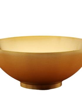 黄铜碗筷勺套装简约中式家居用品桌面摆件加厚光面铜碗工艺品