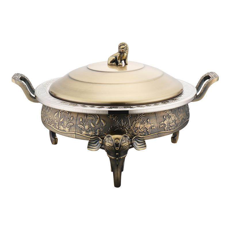 加厚仿古铜火锅锅具家用干锅仔小火锅炉子家用套装饭店固体酒精炉