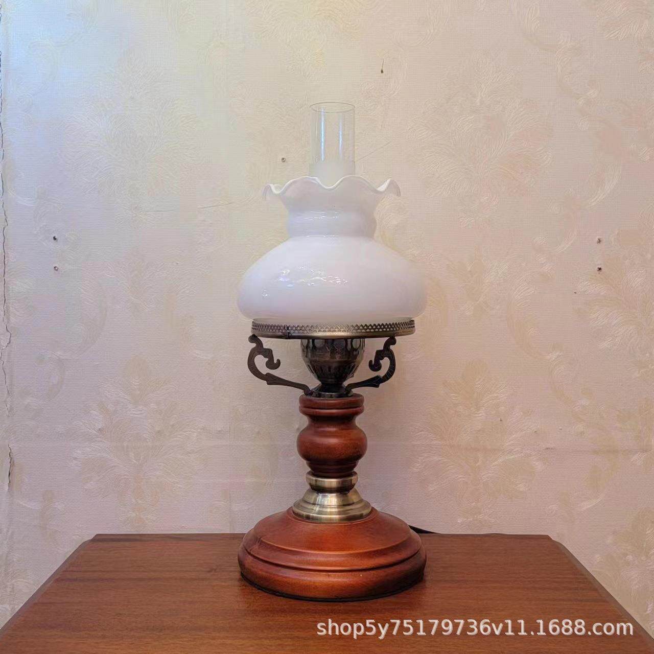 欧式实木房间客厅床头书房老上海美式田园复古怀旧简约装饰台灯