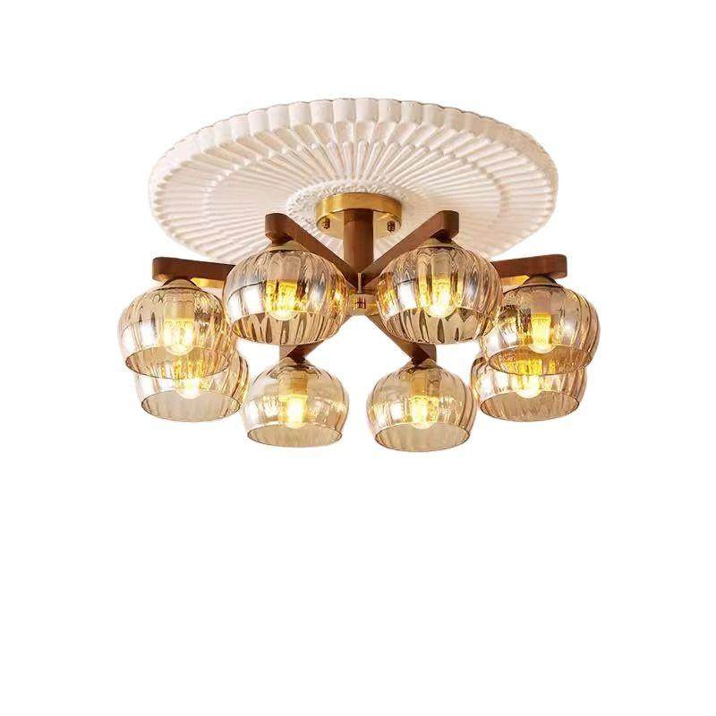 中古风客厅吊灯高级感复古轻奢简约胡桃木色护眼餐厅卧室灯吸顶灯,家装灯饰光源,智能吊灯,淘宝优惠券,粉丝福利购,淘宝优惠卷