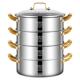316L不锈钢特厚复合多层钢清蒸汤锅商用大容量电磁炖锅蒸笼