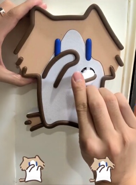 月薪猫开关面板！3d打印装饰摆件创意趣味遮丑神器便携开关辅助器