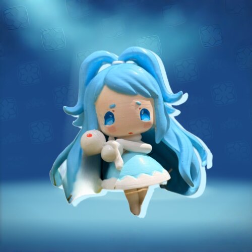 雪影娃娃精灵洛克王国手办模型可爱创意精灵卡通桌面摆件游戏周边
