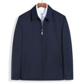 外套春秋季 爷爷装 新款 翻领商务茄克衫 男 中年爸爸装 中老年夹克男士