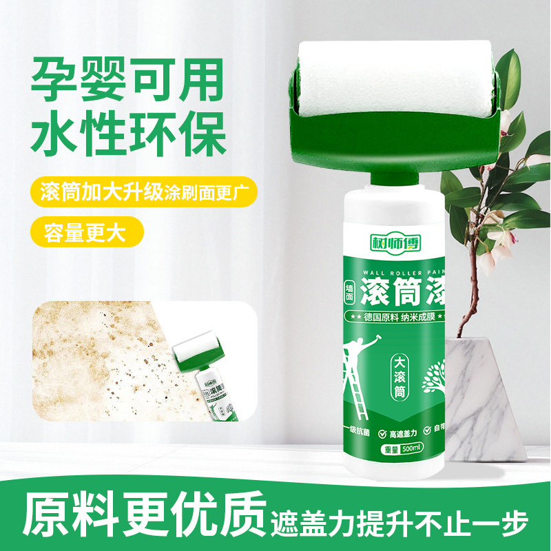 树师傅滚筒刷乳胶漆刷墙壁修复白墙去污室白涂料自刷修补墙漆膏