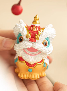 新中式醒狮招财茶宠摆件