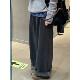 宽松慵懒风松弛感2025新款 胖mm休闲裤 秋冬灰色裤 大码 子女款 阔腿裤