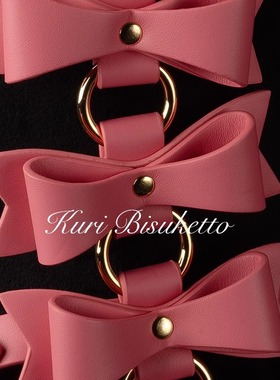 Kuri Bisuketto栗子「蝴蝶结绑带」牛皮项圈k9情趣绑带choker女仆