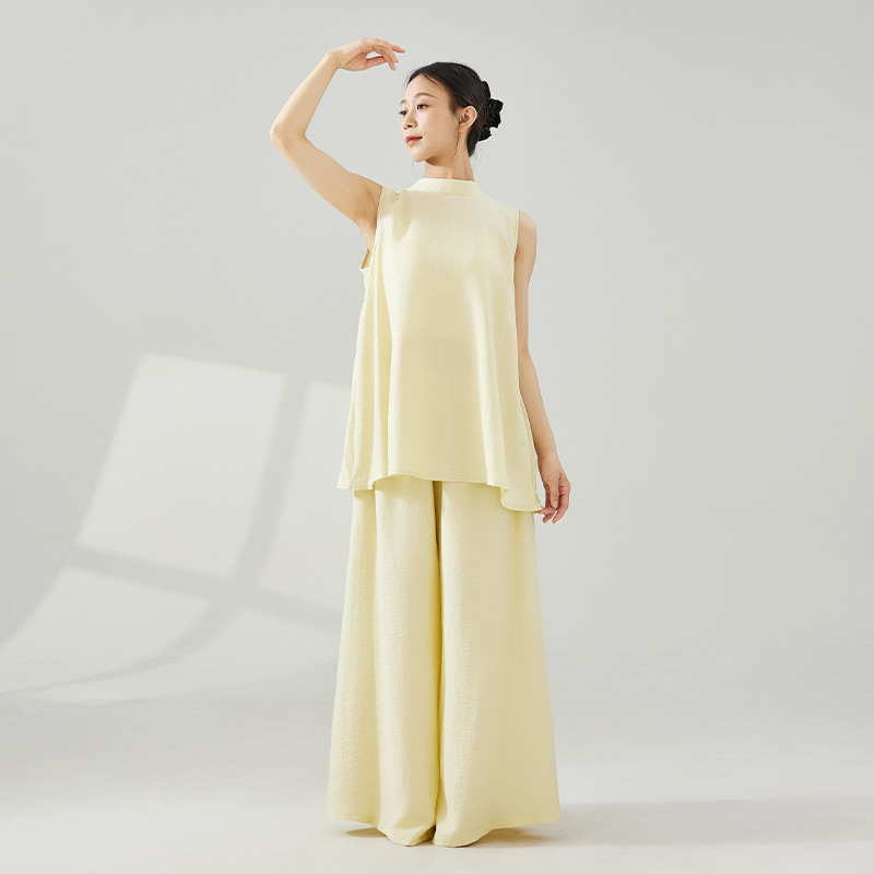 日本无印MUJIE舞蹈服成人款女古典舞新中式国风现代舞练功服白色
