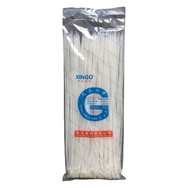 速发新光尼龙扎带5*400mm塑料大号电线固定带一包250条