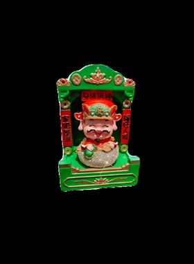 速发绿色奢华镶嵌财神表饰品全国潮流二维工作者工作站桌面装饰饰