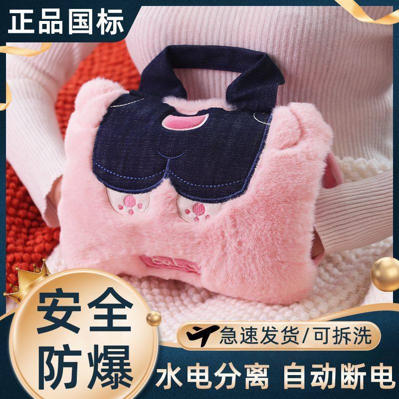 国标热水袋注水充电式防爆暖水袋可爱毛绒暖手袋暖电暖,居家日用,热水袋,淘宝优惠券,粉丝福利购,淘宝优惠卷