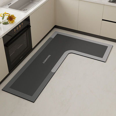 2025年新款硅藻泥L型厨房脚垫吸水防滑耐磨耐脏打理家居地垫