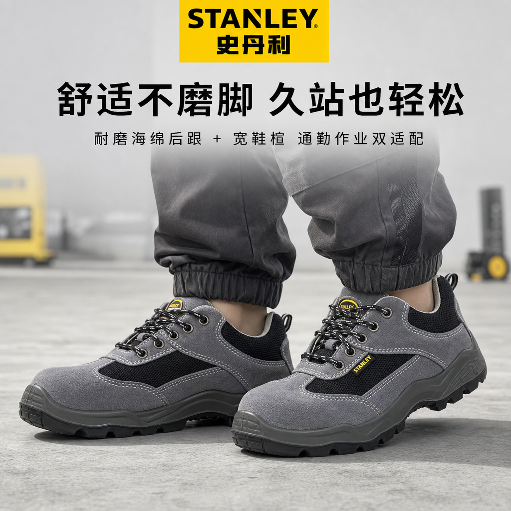 史丹利安全鞋男款四季劳保鞋防砸防刺穿防静电工地运动休闲安全鞋