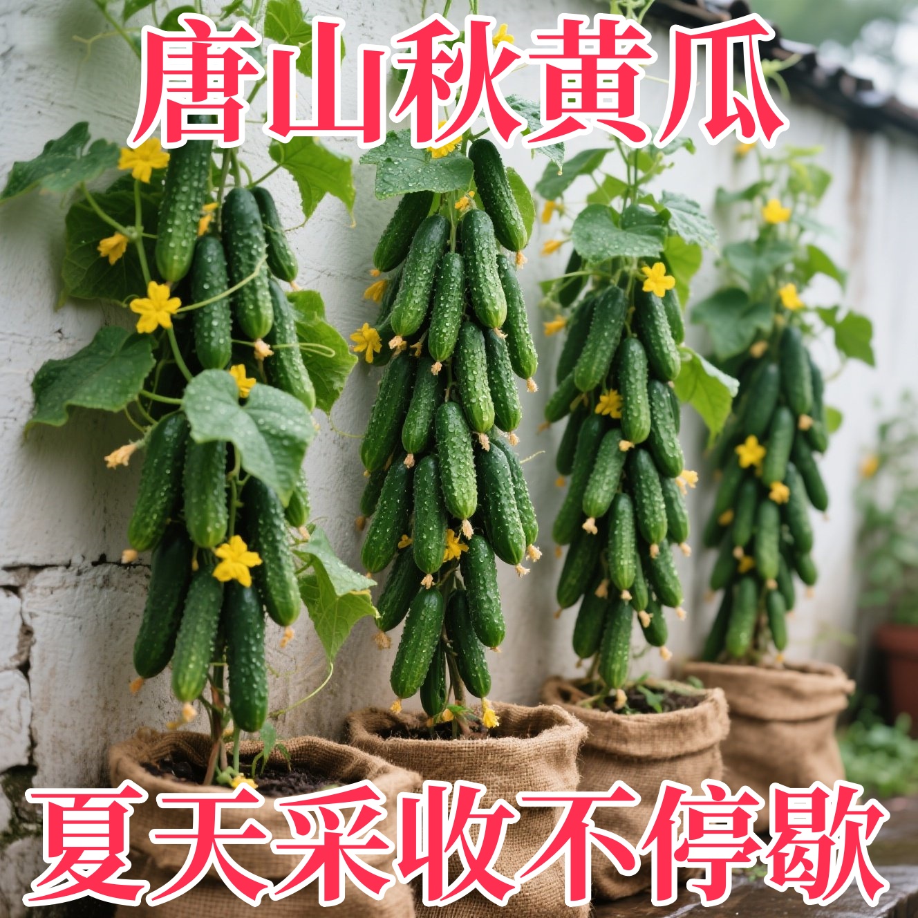 唐山秋黄瓜种秧子本地老品种黄瓜种籽子苗爬藤搭架蔬菜种土黄瓜苗