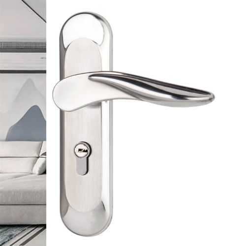 不锈钢木门d锁130孔小50木门锁大50门把手房门室内门锁换锁执手锁