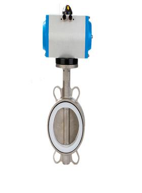 气动不锈钢蝶阀D671F/X-16P 全304对夹蝶阀 HDN50 65 80 100 125