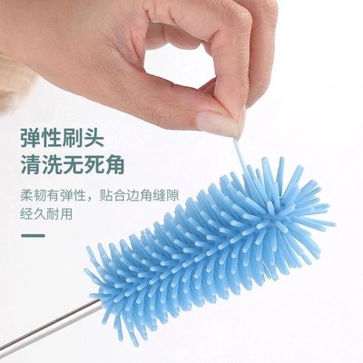 【下单立减50】半自动洗杯刷多功能不锈钢长柄按S压旋转刷洗杯子4