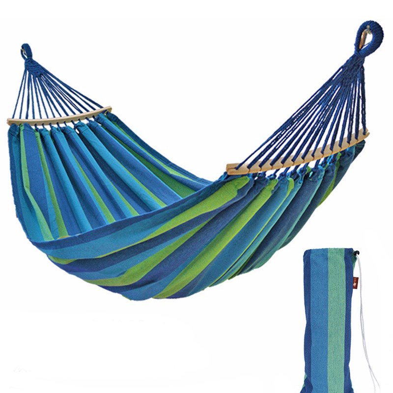 吊床户外防侧翻月牙棒加厚帆布双人单人公K园野餐宿舍室内秋千吊