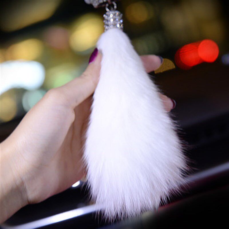 汽车香水挂件车内香水吊坠小雏菊镶钻挂饰K狐狸毛创意车载挂件吊