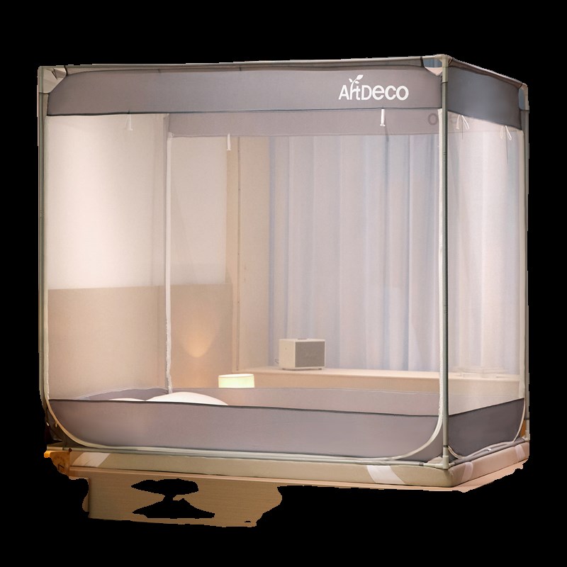 蚊帐家用2024i新款卧室高级防摔全底婴儿防止掉床蒙古包免安装全