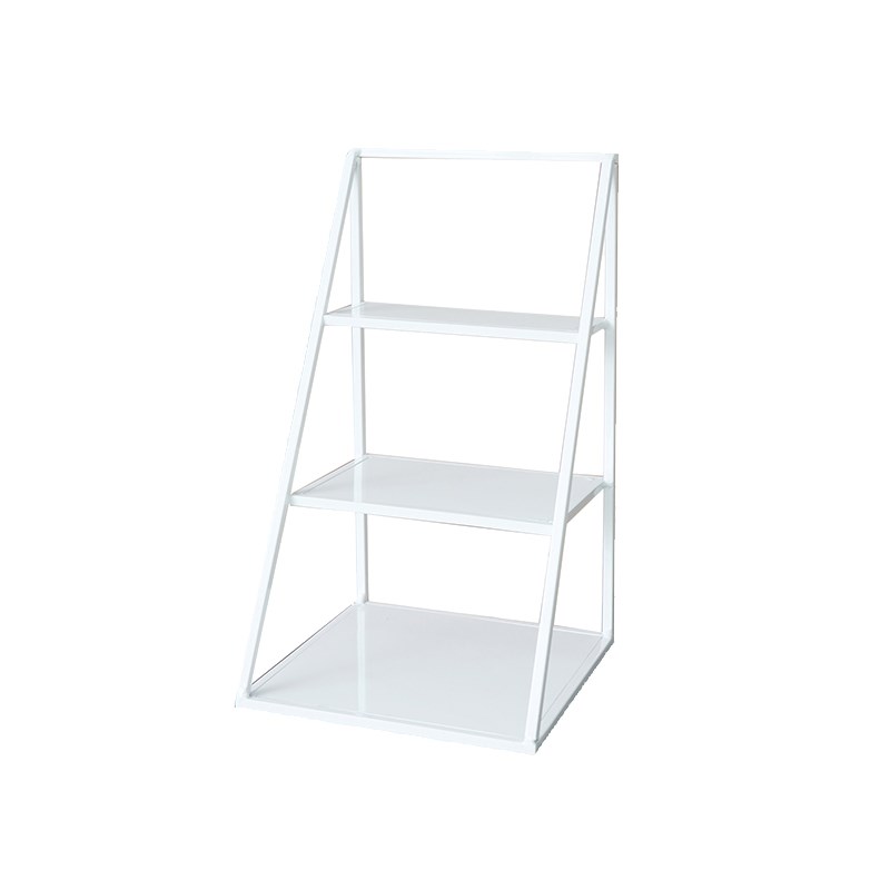 白色梯形置物架 咖啡角杂物架 梳妆台H化妆品收纳架软装道具展示