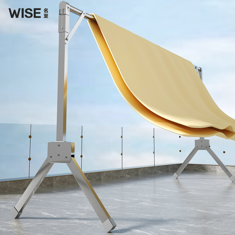 不锈钢落地晾衣架单杆式伸缩折z叠凉衣架阳台家用挂衣架晒被子神