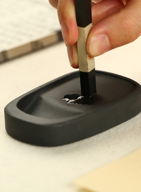 精致罗纹小砚3.5寸 圆形 玉山罗纹砚 砚台 S歙砚 写经砚 小楷