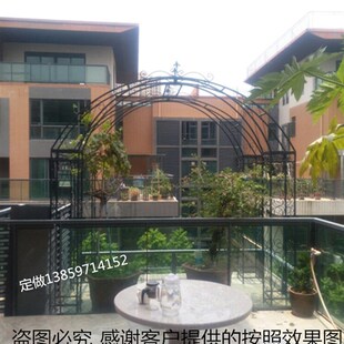 欧式铁艺拱门花架拱形月季爬藤架户外花园M庭院别墅攀爬大型拱门