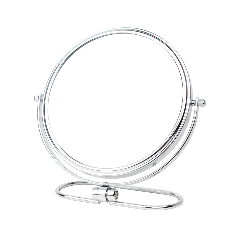 化妆镜台式8寸3倍5倍1u0倍放大化妆镜欧式双面镜金属桌面随身镜