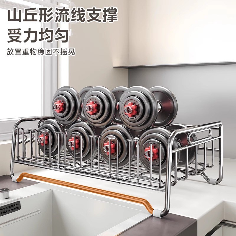 304不a锈钢厨房碗碟置物架家用多功能台面沥水架碗筷碗盘收纳架子