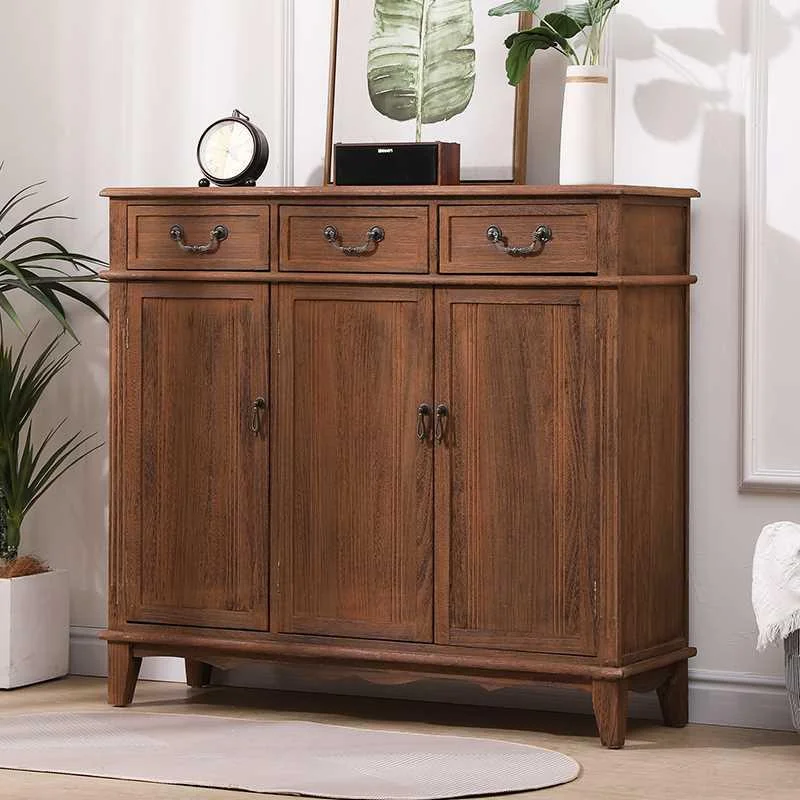 实木家用鞋柜美式多层门口客厅进门玄关复古储物柜大容量收纳新品