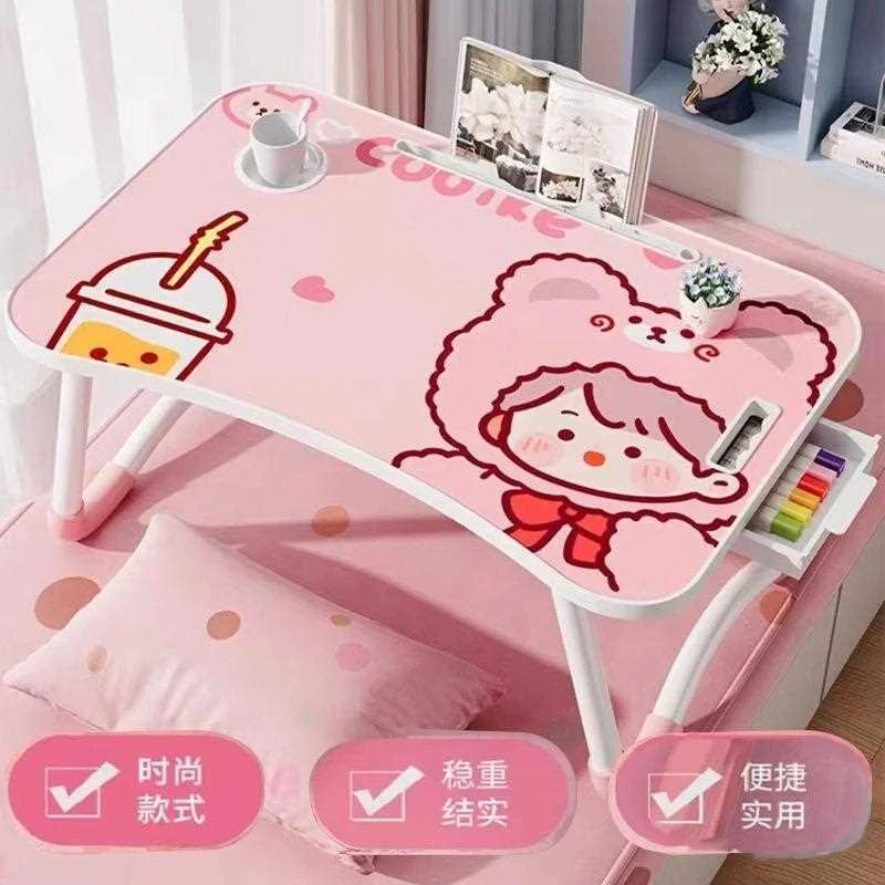 床上小桌子卧室折叠书桌学生网课u充电sb床上折叠小桌子带新品